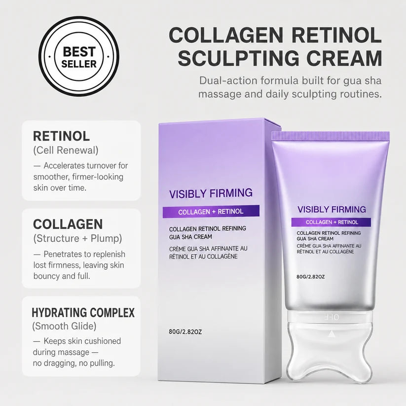 Collagen Retinol Sculpting Cream Gua Sha 2-in-1