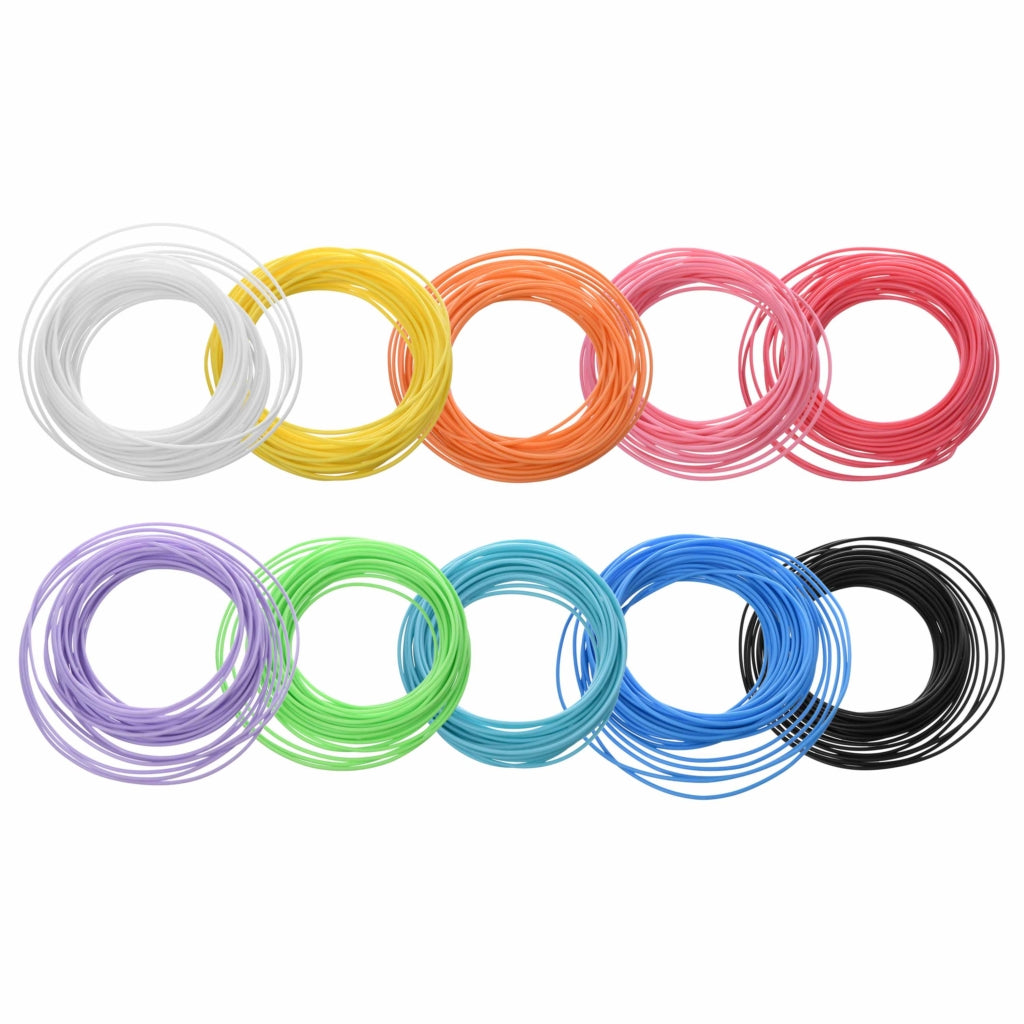 3D Pen Filament Refills — 10 Colors, 50 Meters