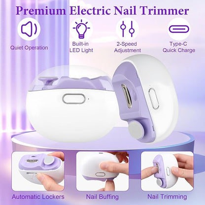 Electric Nail Trimmer – 2-in-1 Grinder & Clipper - Divinix store