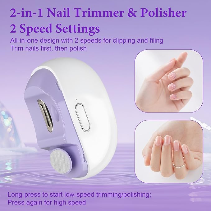 Electric Nail Trimmer – 2-in-1 Grinder & Clipper - Divinix store