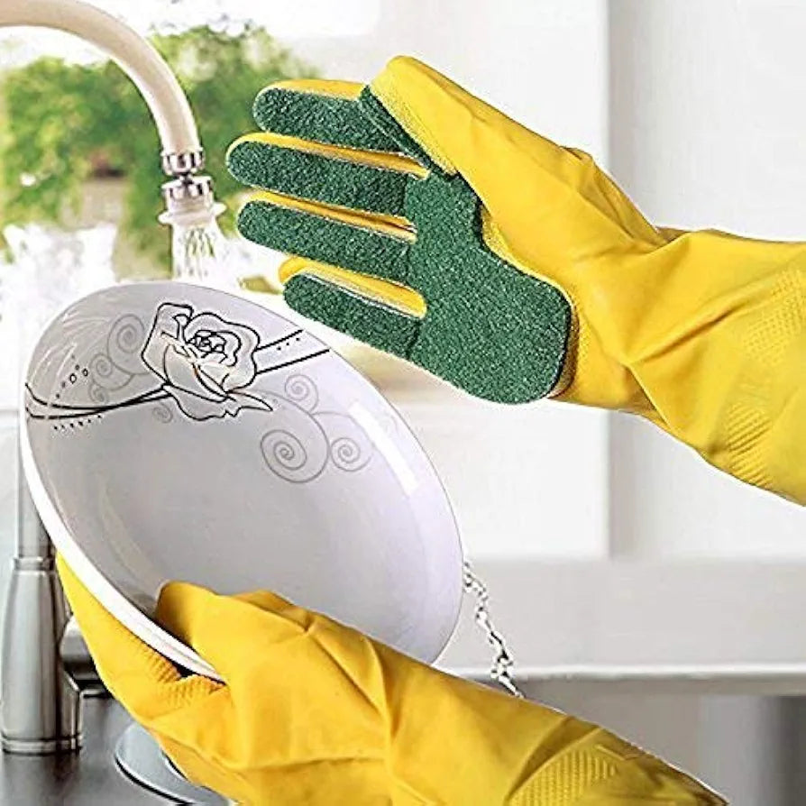 Sponge Scrubber Dish Gloves
