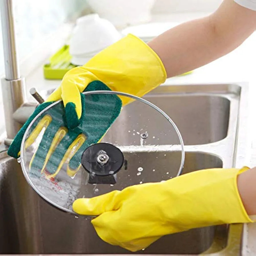 Load video: Sponge Scrubber Dish Gloves