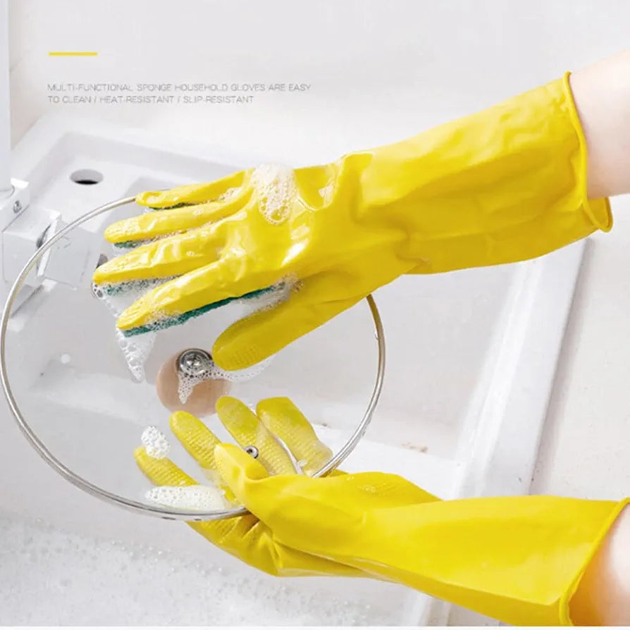 Sponge Scrubber Dish Gloves