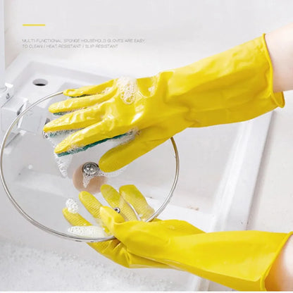 Sponge Scrubber Dish Gloves