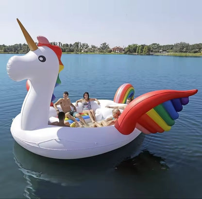 Giant Inflatable Unicorn Pool Float | Luxury 6-Person Floating Island