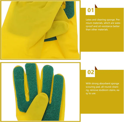 Sponge Scrubber Dish Gloves