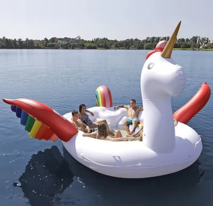 Giant Inflatable Unicorn Pool Float | Luxury 6-Person Floating Island