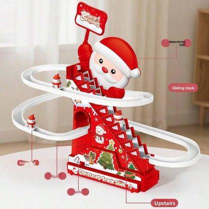 Santa Claus Climbing Toy with Lights & Music – Christmas Stair Slide Track - Divinix store