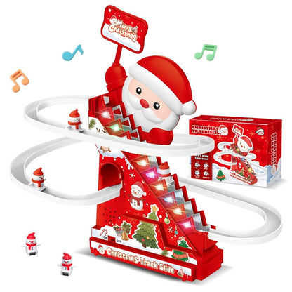 Santa Claus Climbing Toy with Lights & Music – Christmas Stair Slide Track - Divinix store