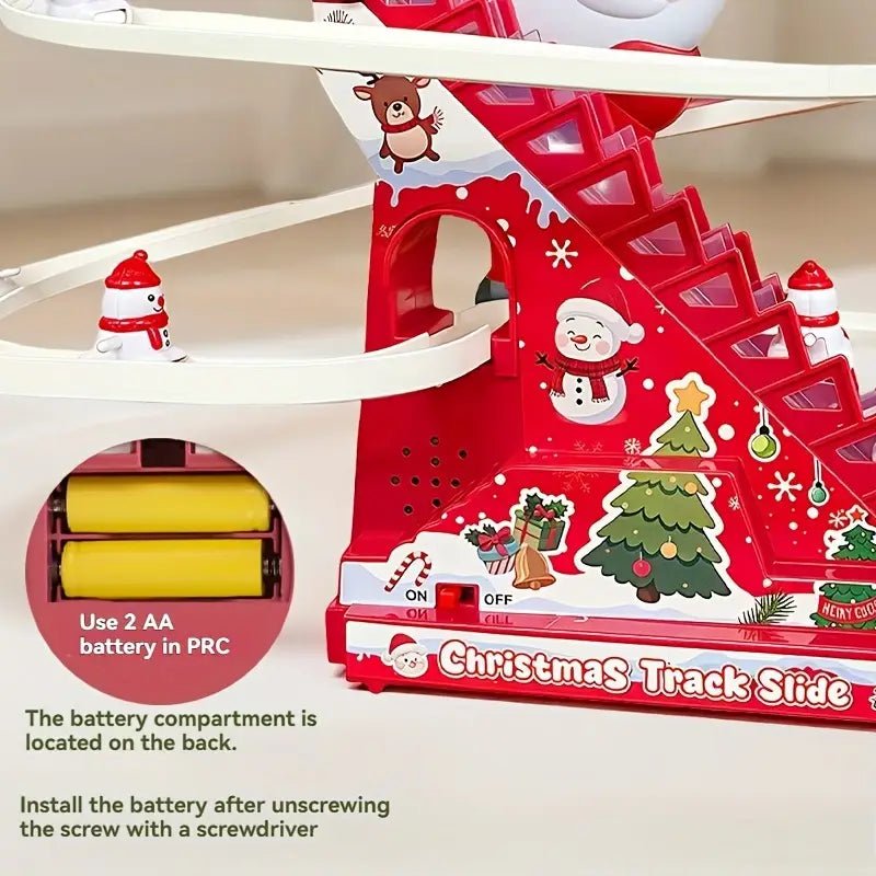 Santa Claus Climbing Toy with Lights & Music – Christmas Stair Slide Track - Divinix store