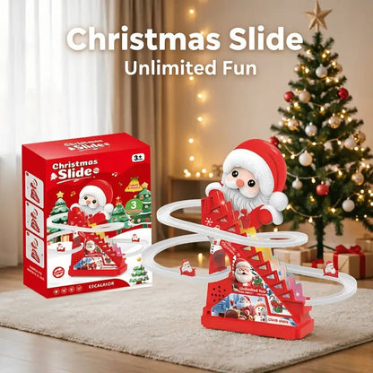 Santa Claus Climbing Toy with Lights & Music – Christmas Stair Slide Track - Divinix store